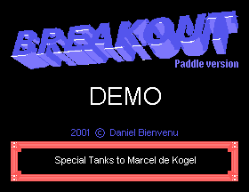 Breakout Paddle Demo by Daniel Bienvenu